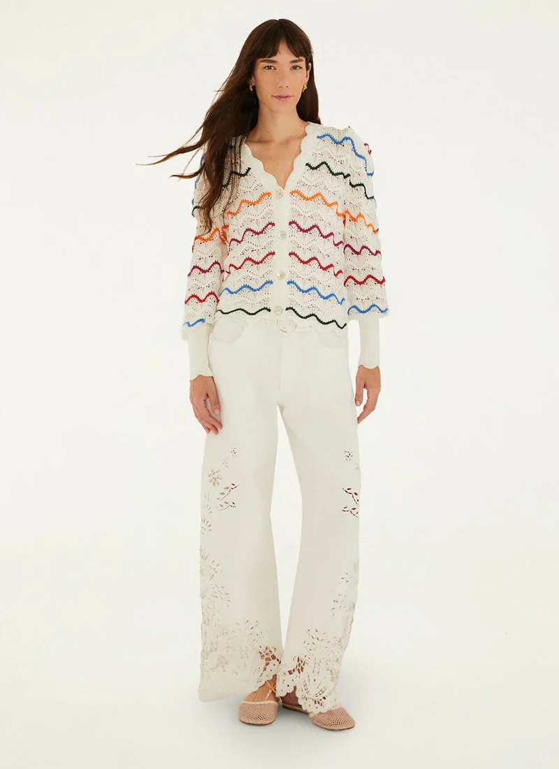 Colorful Stripes Knit Cardigan - Image 3