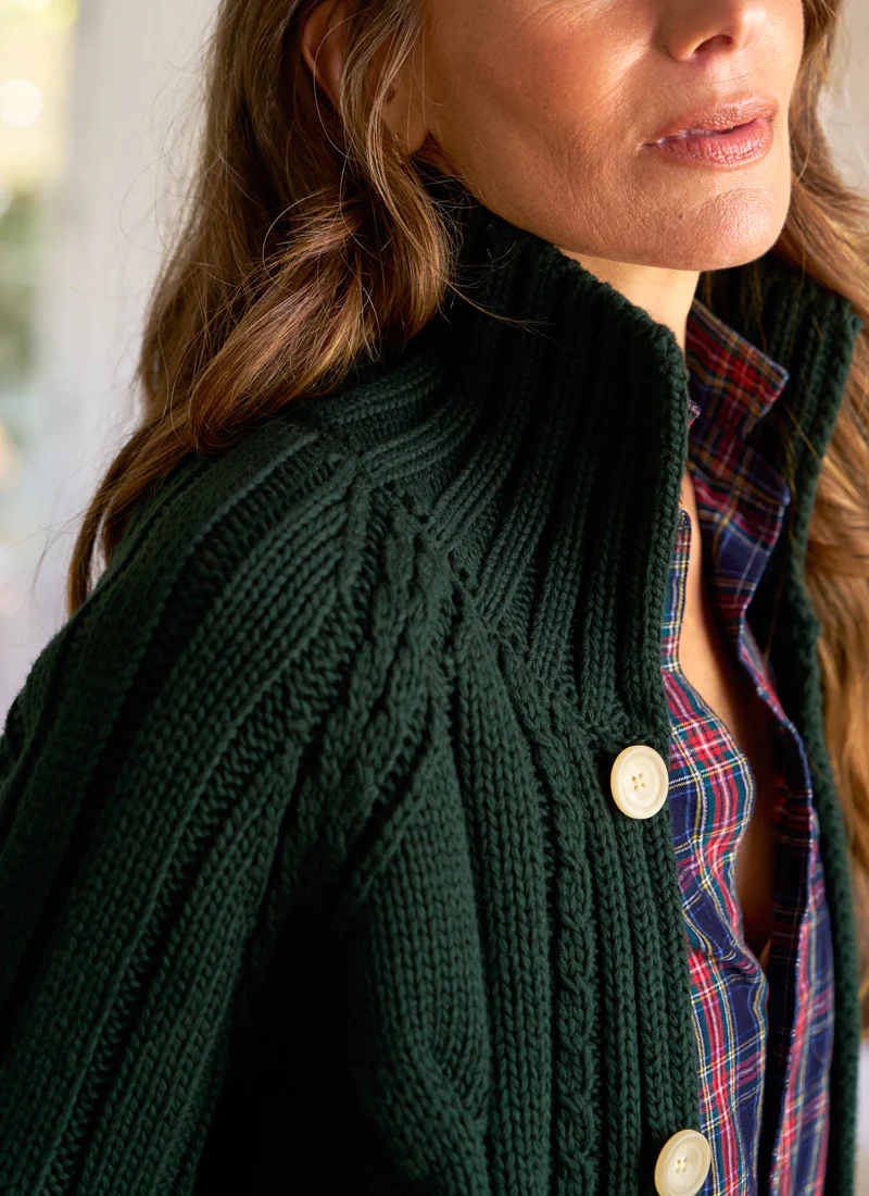 Mini Cotswolds Cropped Cable Knit Cardigan - Image 3