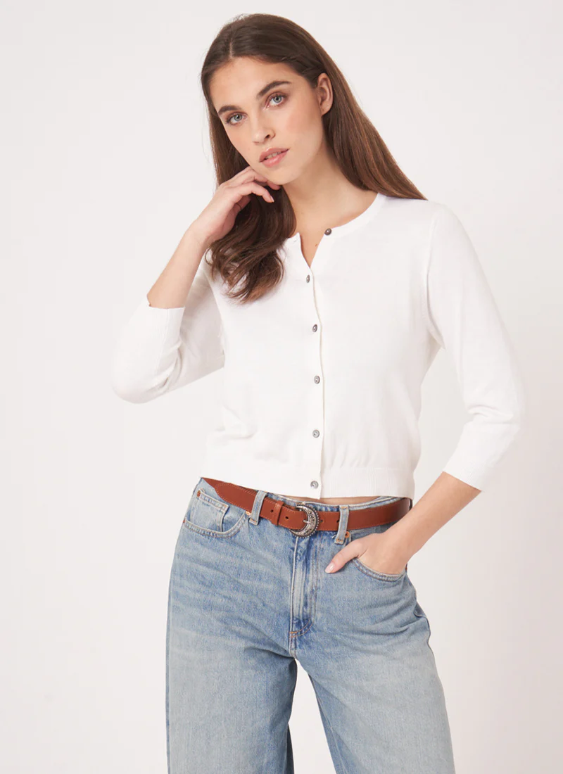 Cotton Mix Knitted Cardigan - Image 3