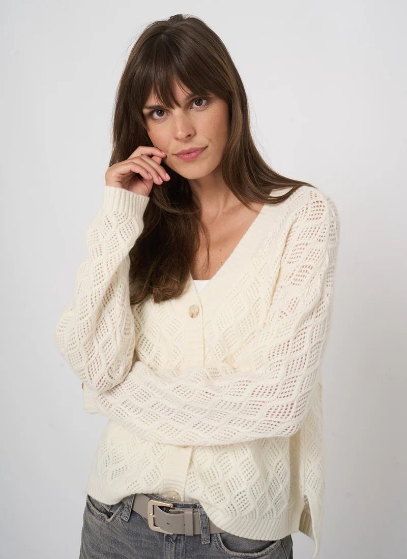 Cashmere Diamond Cardigan - Image 3