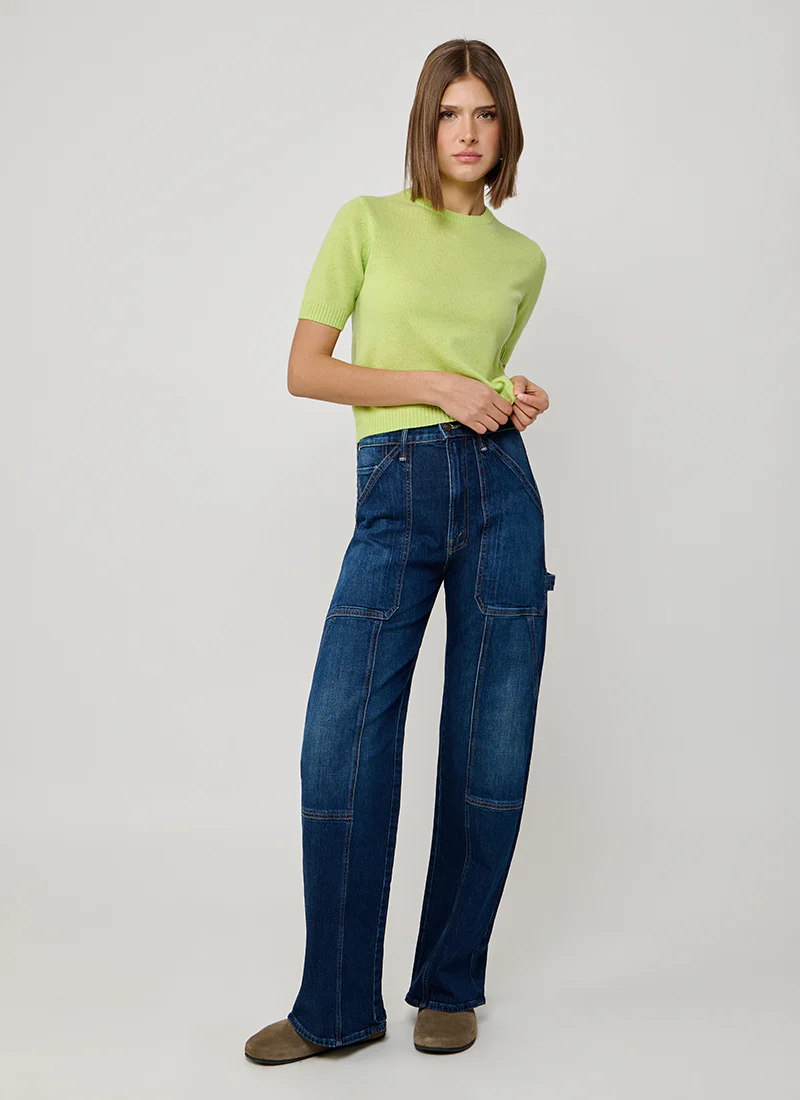 Crop Cashmere Short Sleeve Crew Top - Image 4