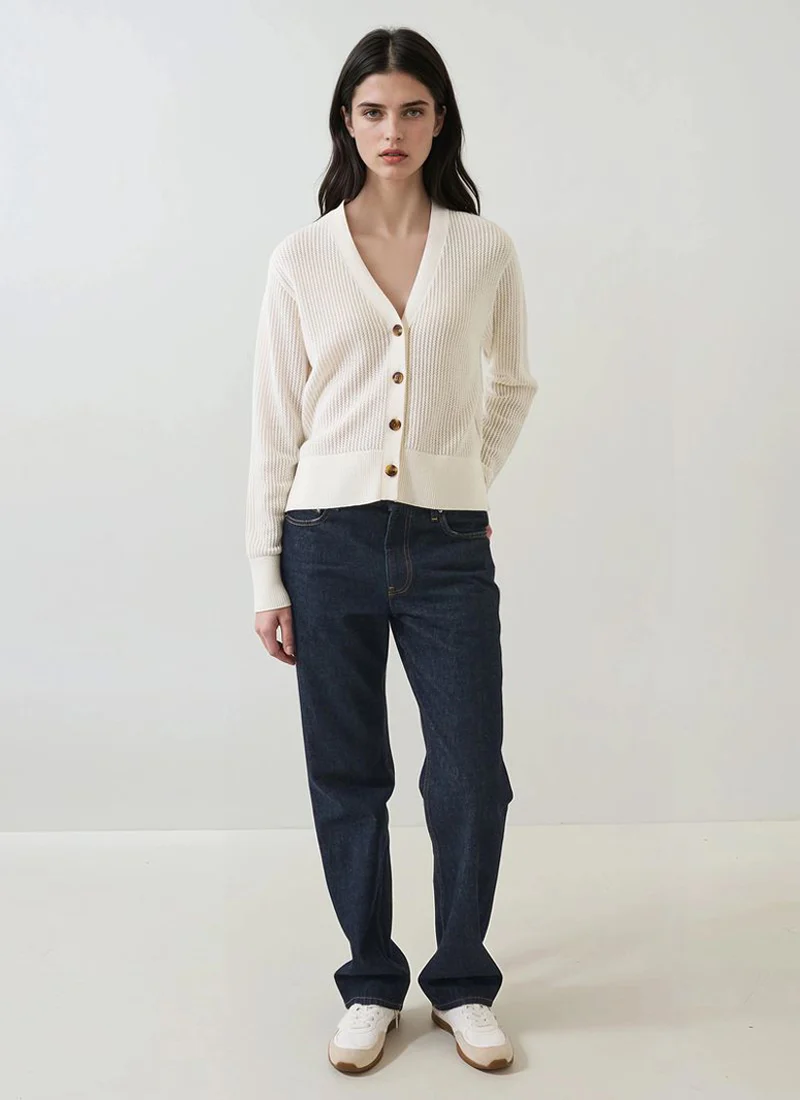Cotton Cashmere Relaxed Cardigan - Image 4