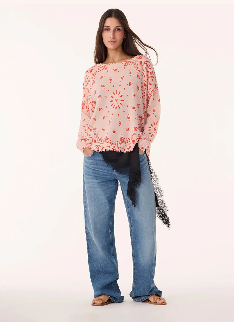 Mela Bicolour Bandana Cashmere Sweater - Image 3