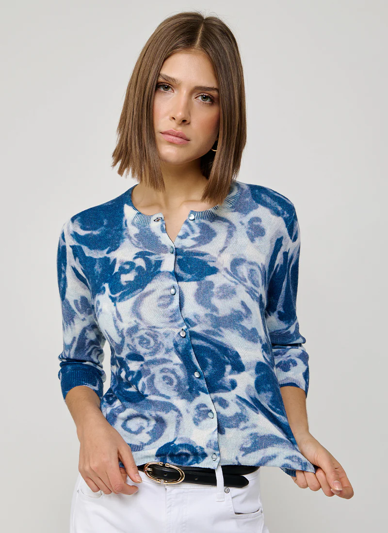 Watercolor Rose Baby Cardigan - Image 3