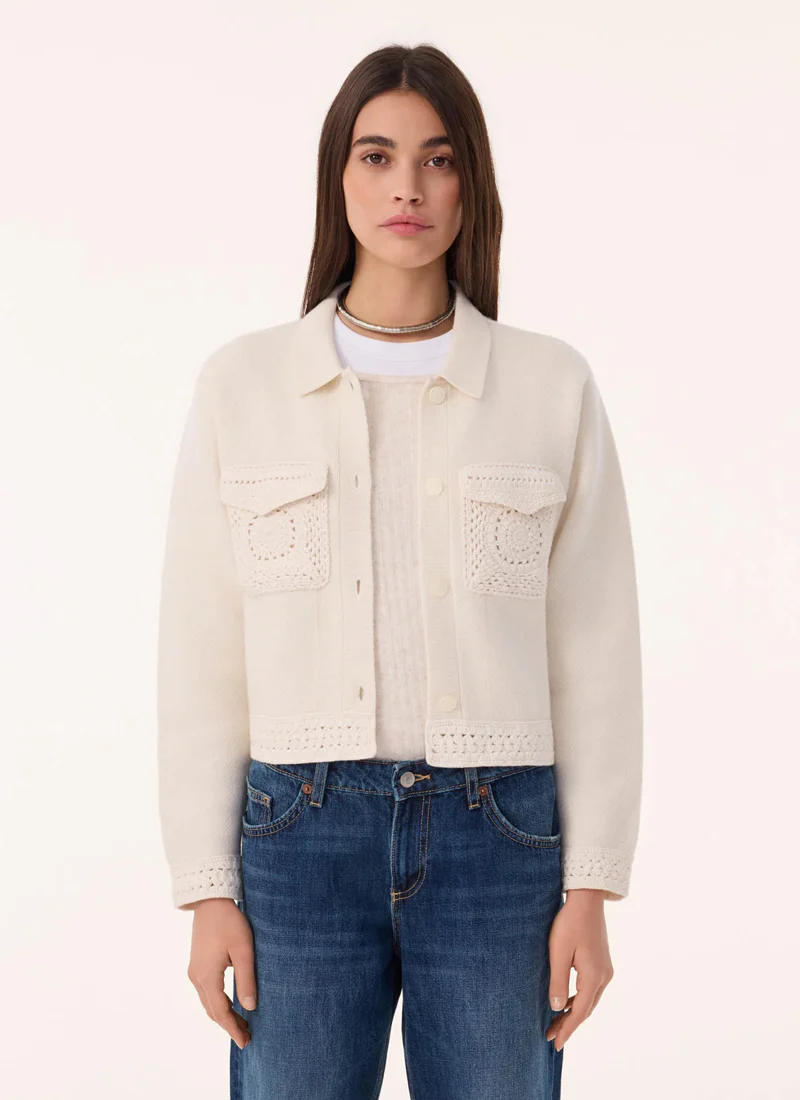 Xenia Crochet Pocket Cardigan