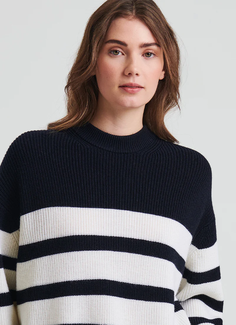 Extra Fine Merino Merino Rib Stripe Sweater - Image 2