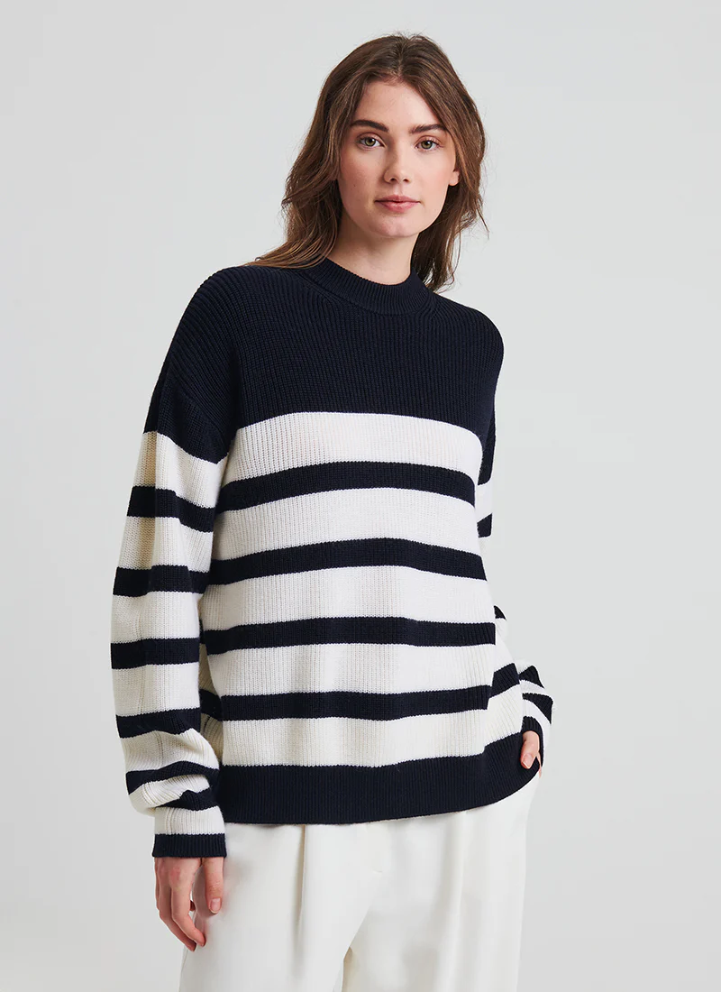 Extra Fine Merino Merino Rib Stripe Sweater - Image 5