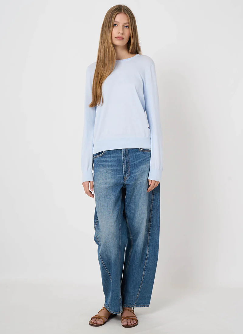 Cotton Knitted Crew Neck Sweater - Image 2