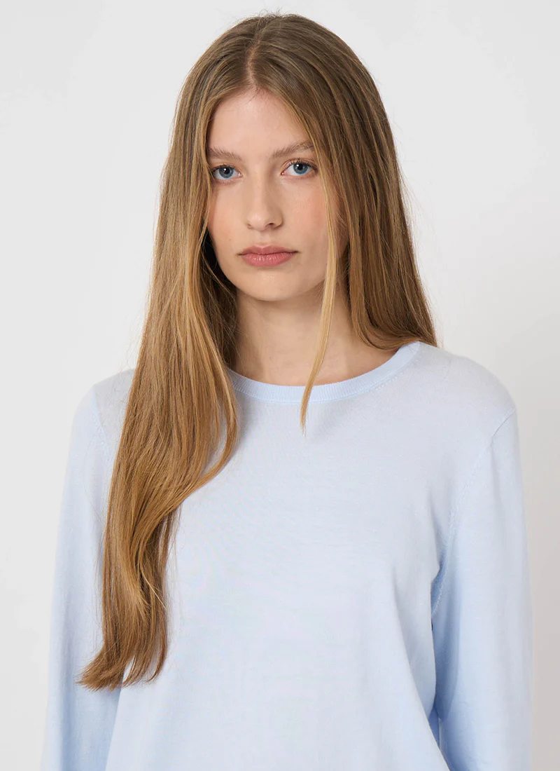 Cotton Knitted Crew Neck Sweater - Image 3