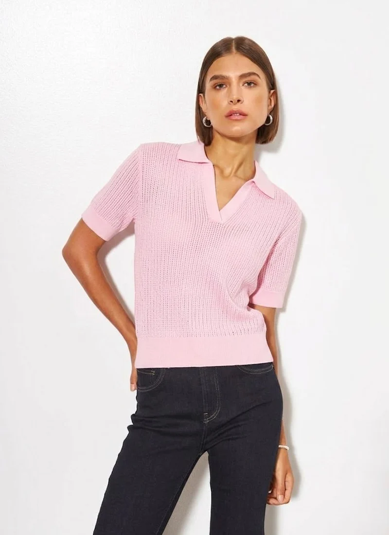 Emery Open Neck Short Sleeve Polo - Image 2