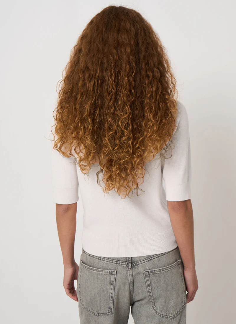 Fine Rib Knit Cashmere Cotton Sweater - Image 2