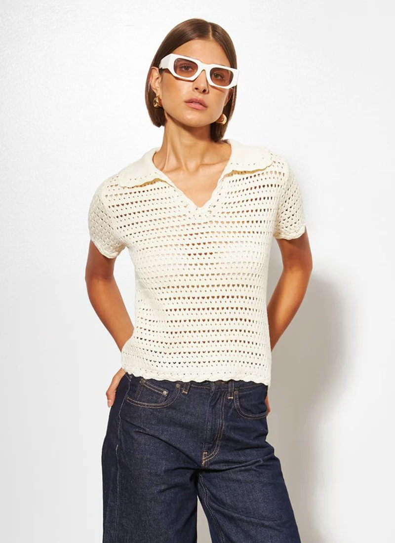 Paisley Knitted Short Sleeve Polo - Image 3
