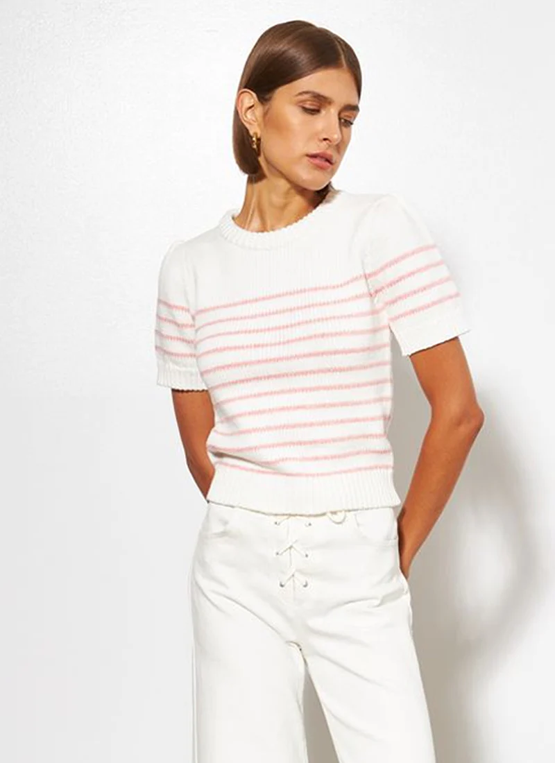 Rowen Stripe Short Sleeve Sweater - Image 2