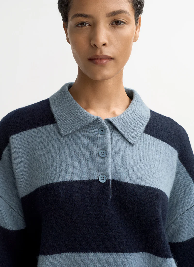 Striped Polo Knit Shirt - Image 3