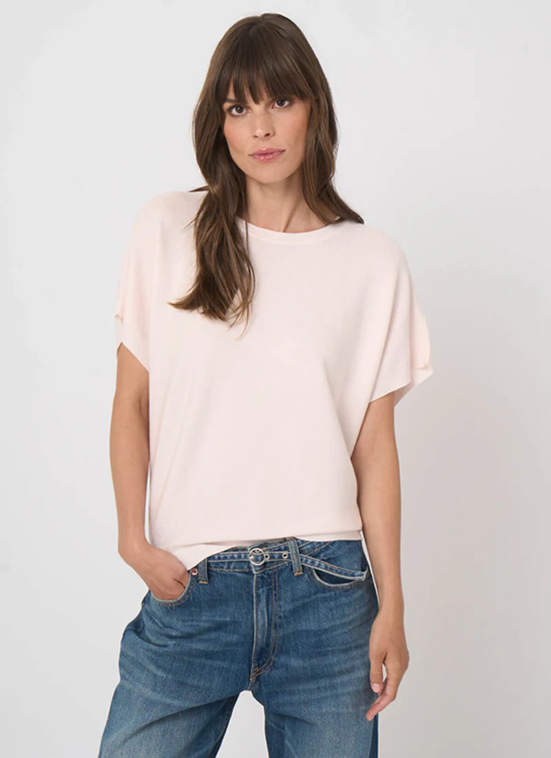 Superfine Cotton Boat-Neck Sweater