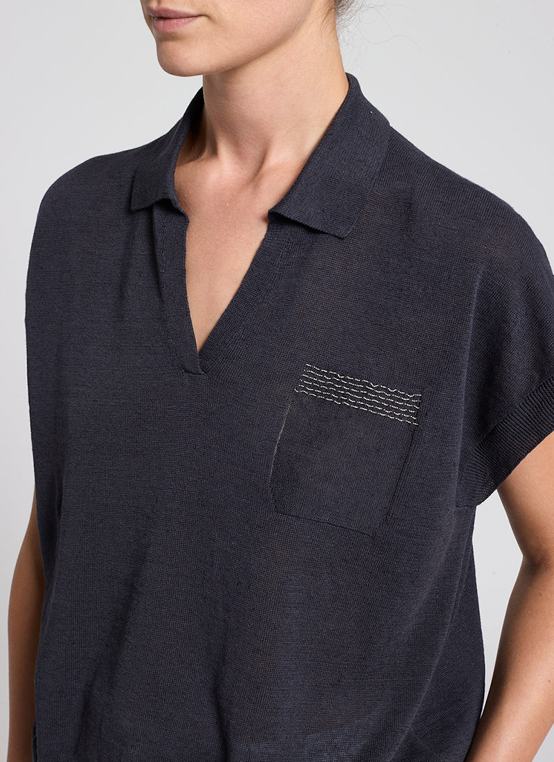 Tricot Crepe Linen Sweater - Image 2