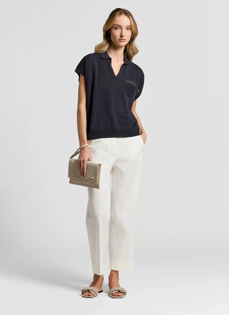 Tricot Crepe Linen Sweater - Image 5