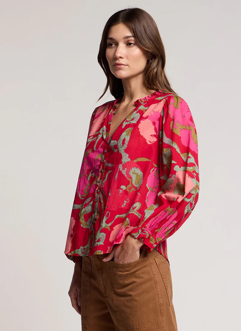 Avena Printed Rose Vines Top - Image 2