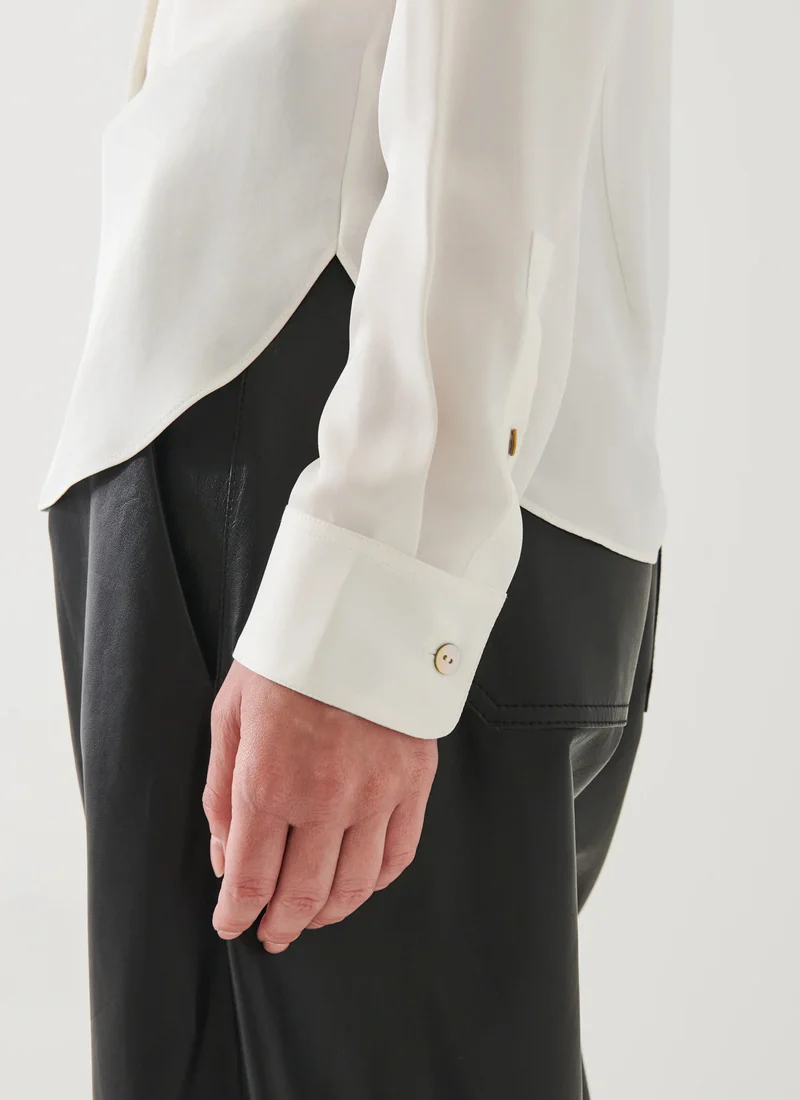 Long Sleeve Slim Silk Shirt - Image 4