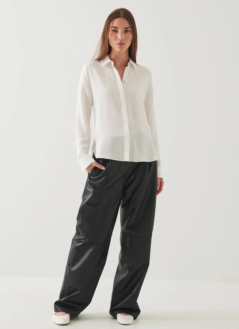 Long Sleeve Slim Silk Shirt - Image 5