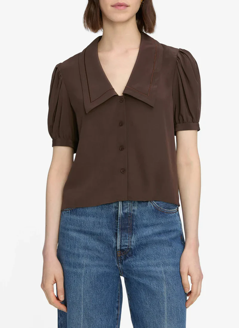 The Silk Prim Short Sleeve Blouse - Image 3