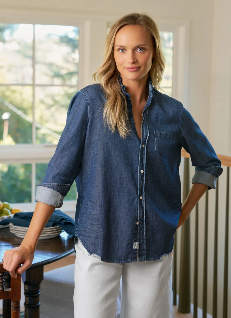 Eileen Ruffle Collar Button-Up Shirt