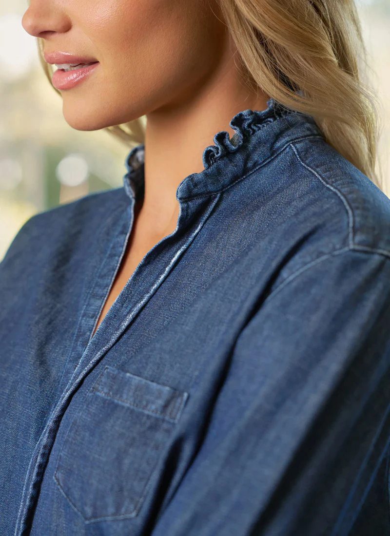 Eileen Ruffle Collar Button-Up Shirt - Image 3