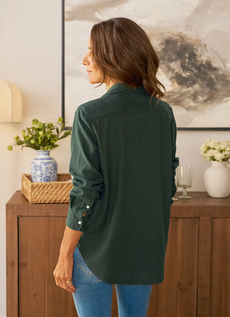 Eileen Relaxed Button Up Shirt Green - Image 2