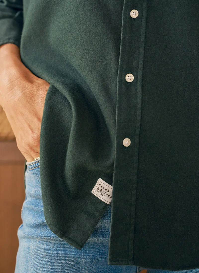 Eileen Relaxed Button Up Shirt Green - Image 3