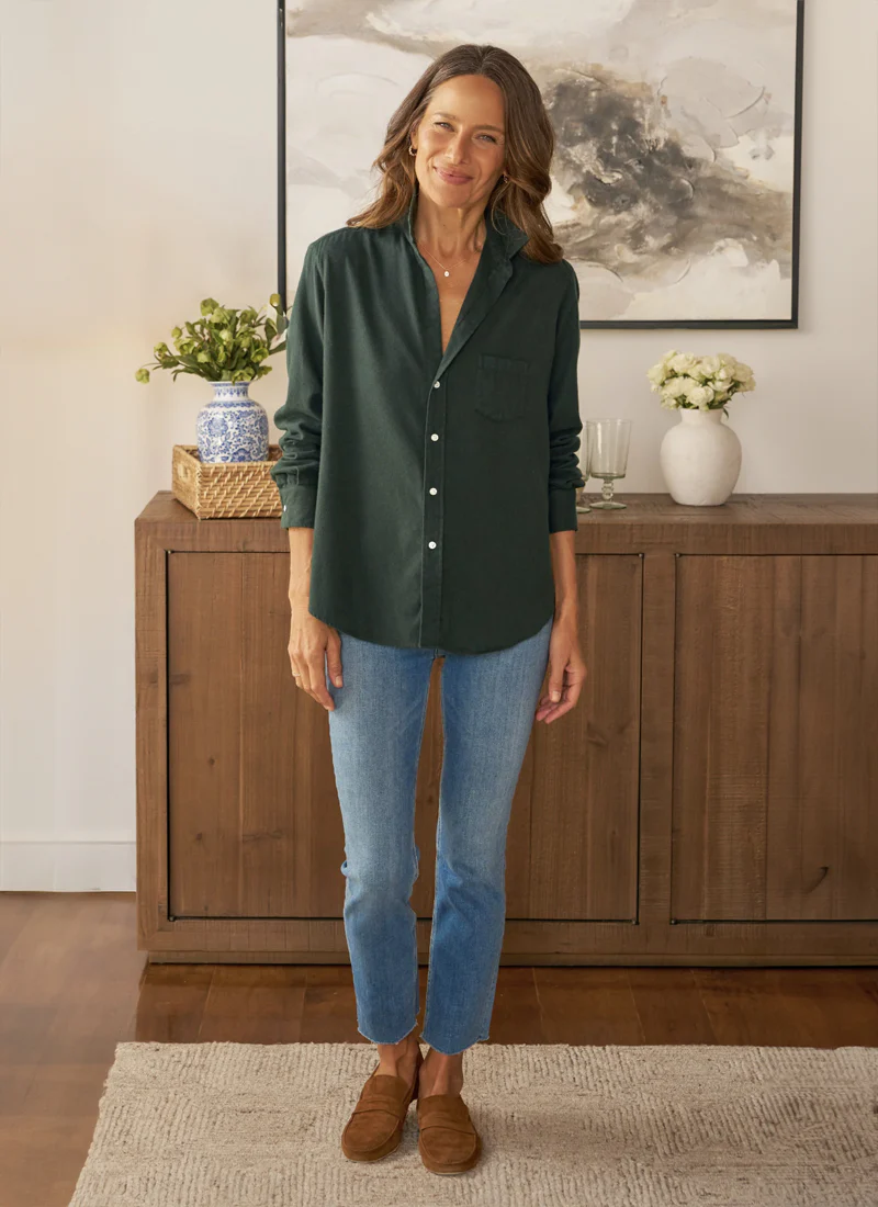 Eileen Relaxed Button Up Shirt Green - Image 4