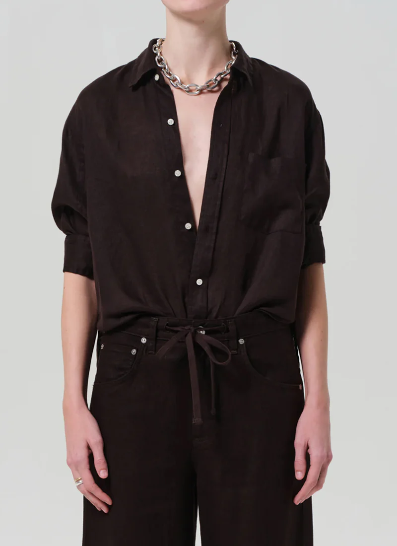 Kayla Shrunken Linen Shirt