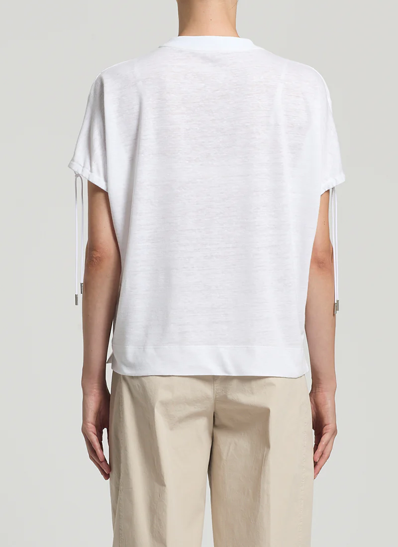 Linen Jersey Lurex Detail Top - Image 3