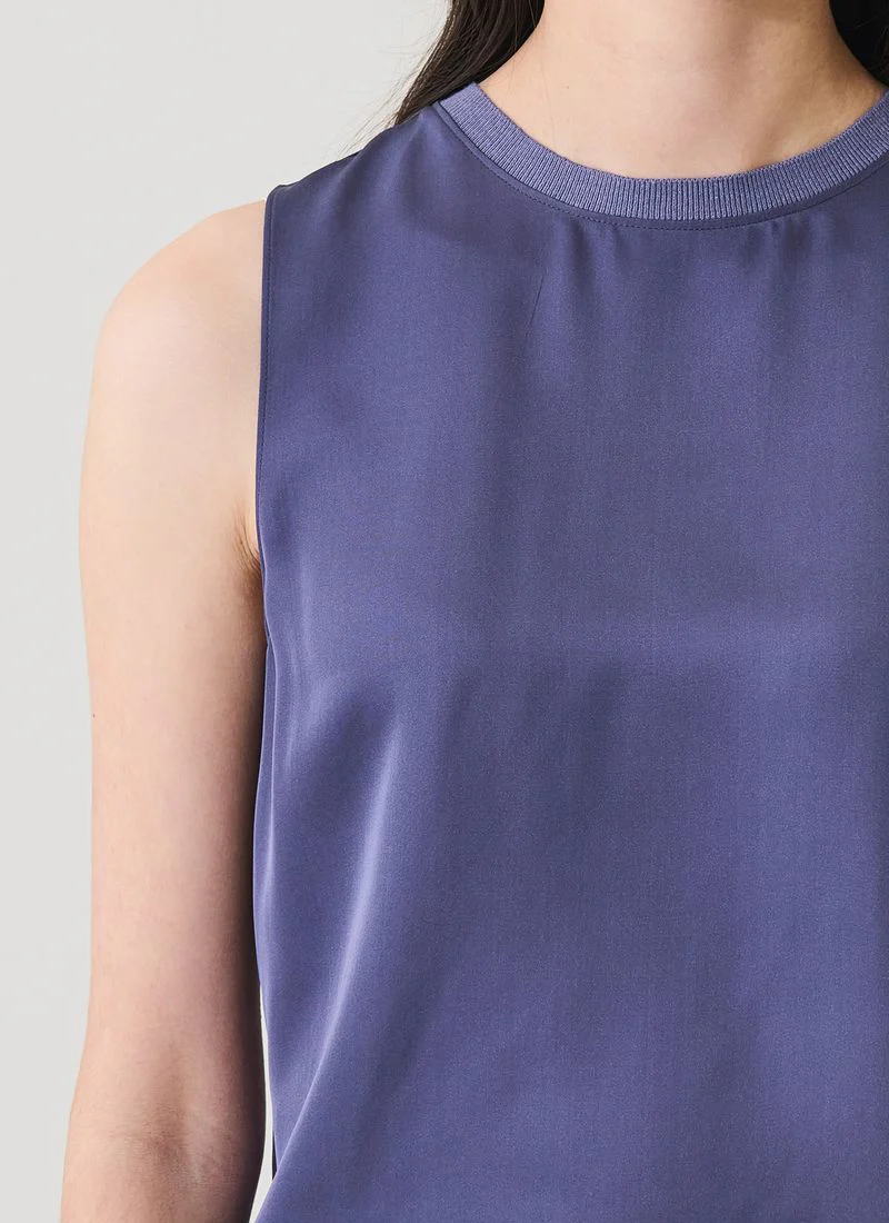 Silk Crew Neck Tank - Image 2