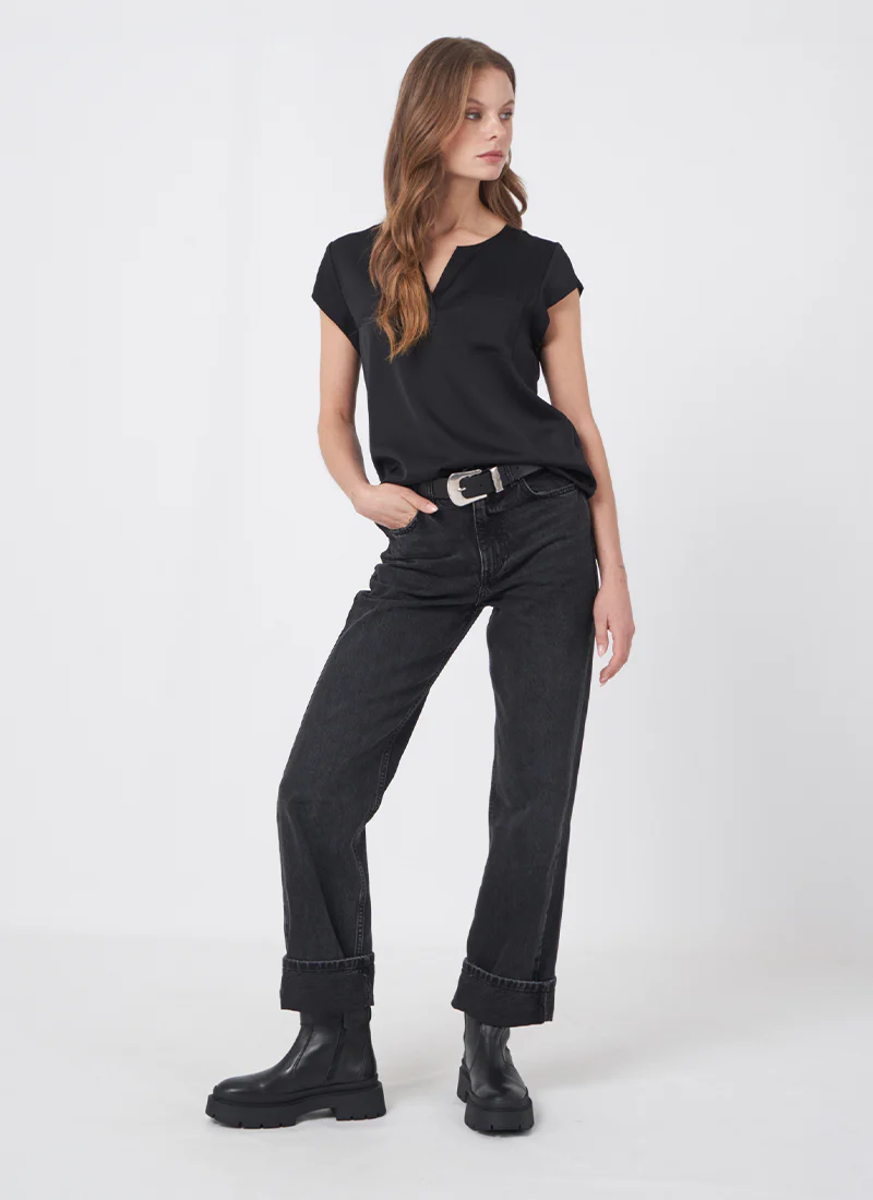 Silk Short Sleeve Blouse - Image 5
