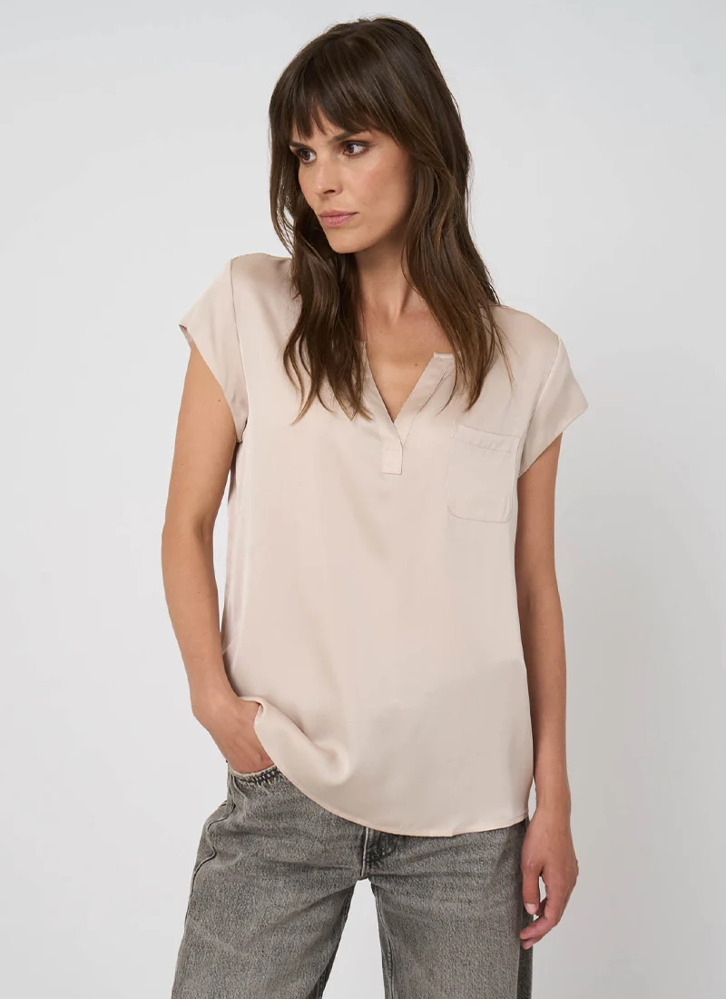 Silk Short Sleeve Blouse