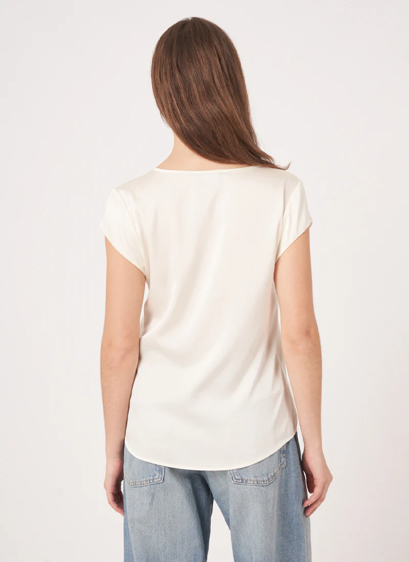 Silk Short Sleeve Blouse - Image 2