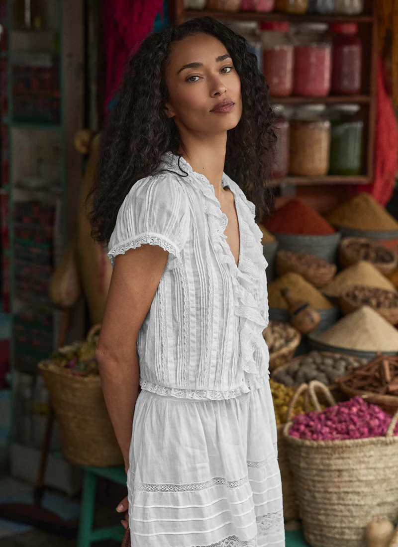 Bernadette Cotton Short Sleeve Top - Image 2