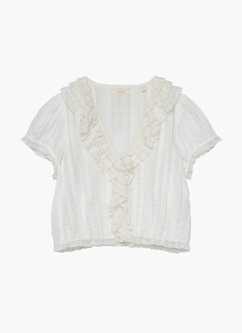Bernadette Cotton Short Sleeve Top - Image 6