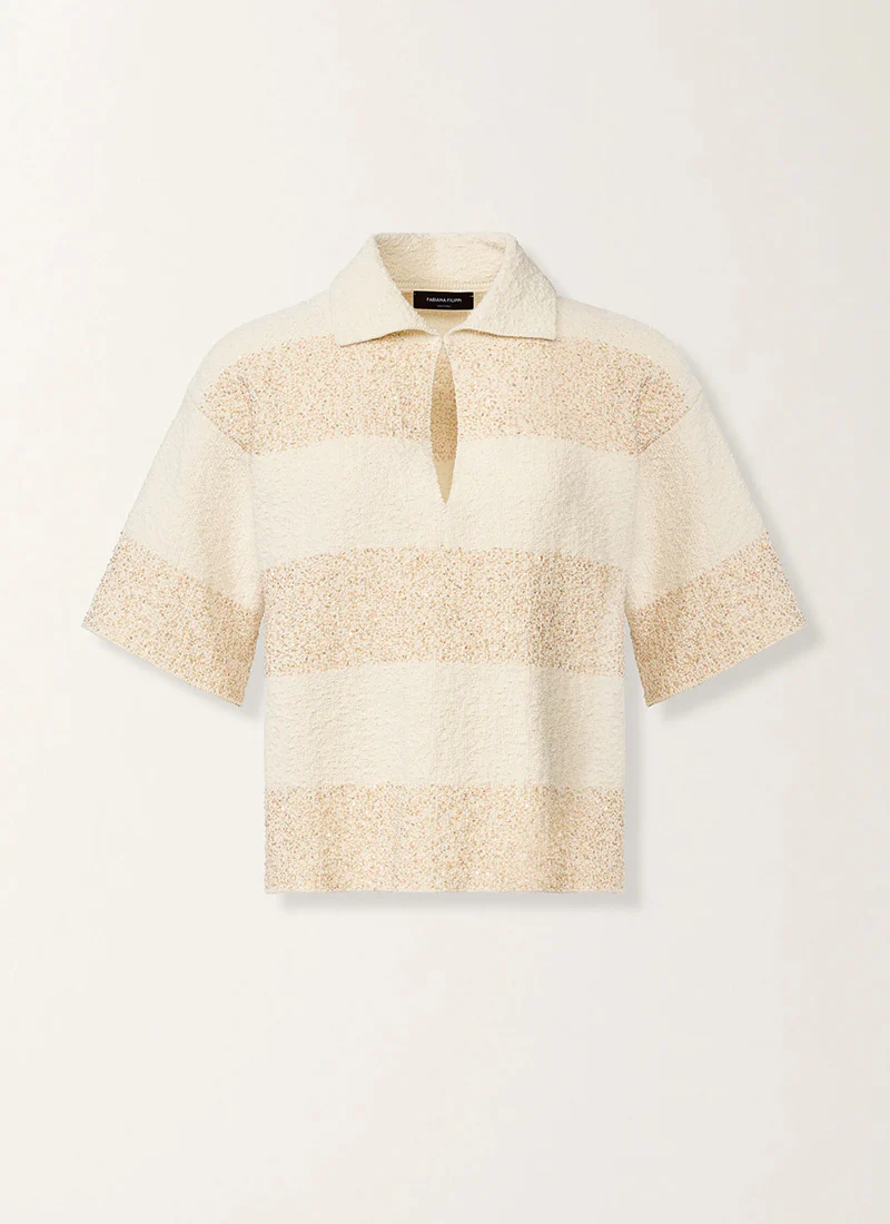 Cotton Boucle Striped Polo - Image 5