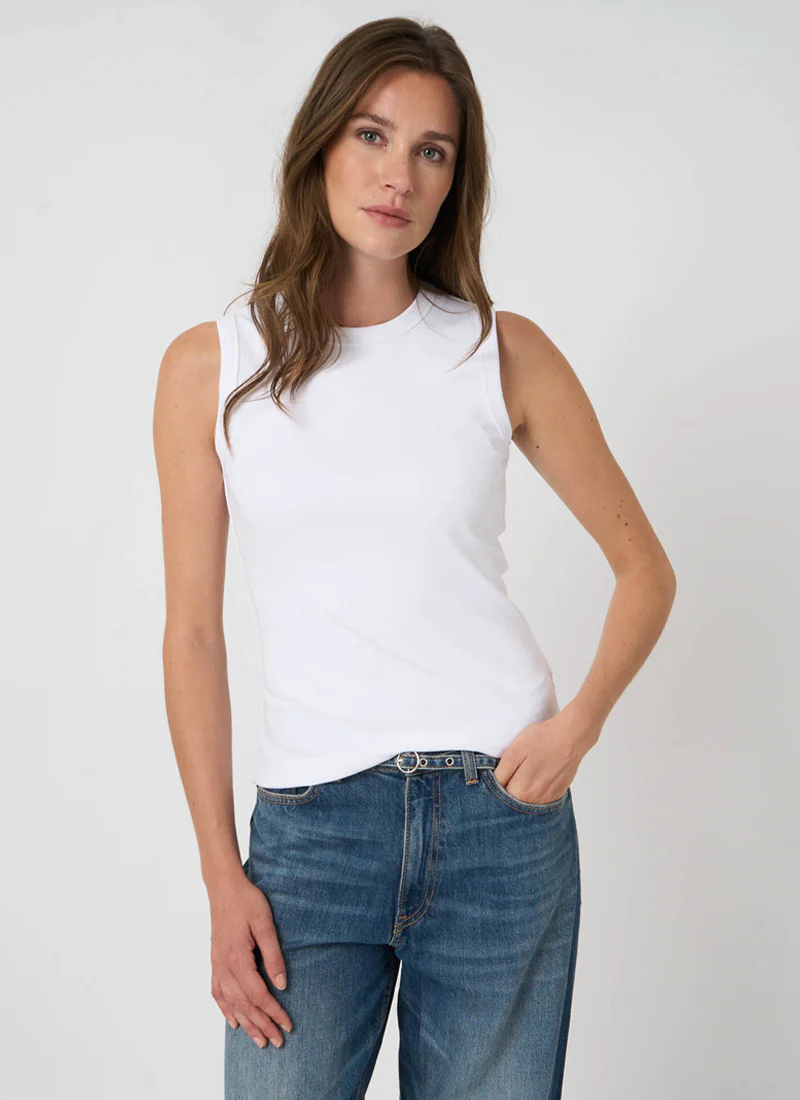 Cotton Fitted Sleeveless Top - Image 3