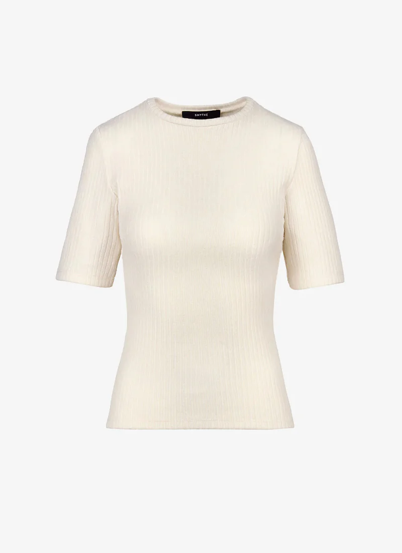 Elbow Sleeve Knit Crewneck Top - Image 3