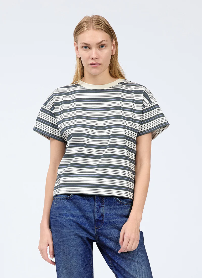 Kelly Stripe Boxy Jersey Tee