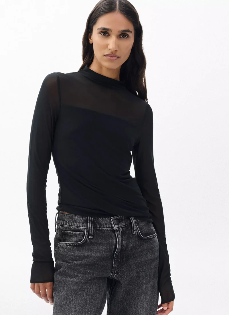 Luca  Mixed-Media Mockneck