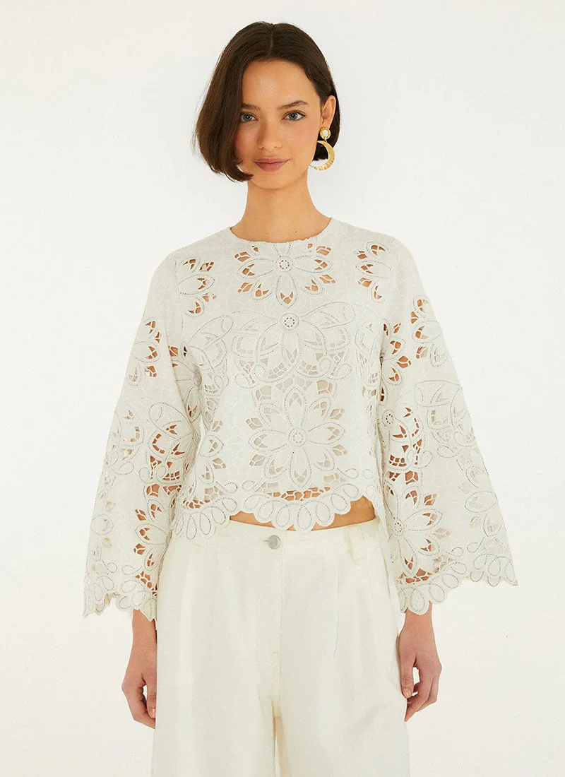 Flowers Richelieu Blouse