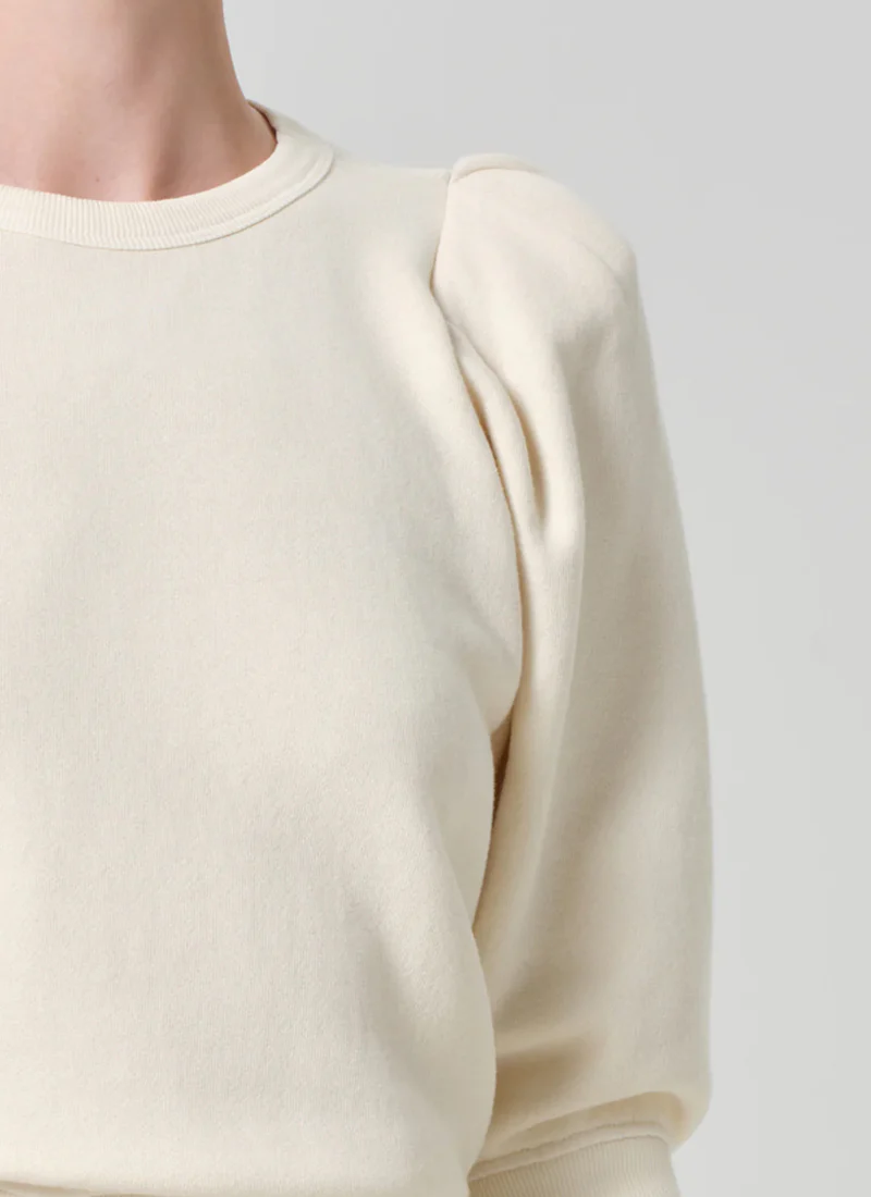 Pleated Short Sleeve Crew Neck Tee - Image 4