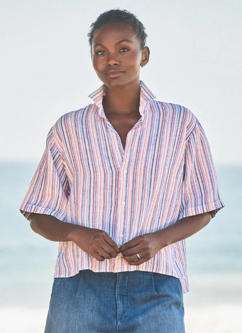 Rosie Linen Short Sleeve Button Up Shirt
