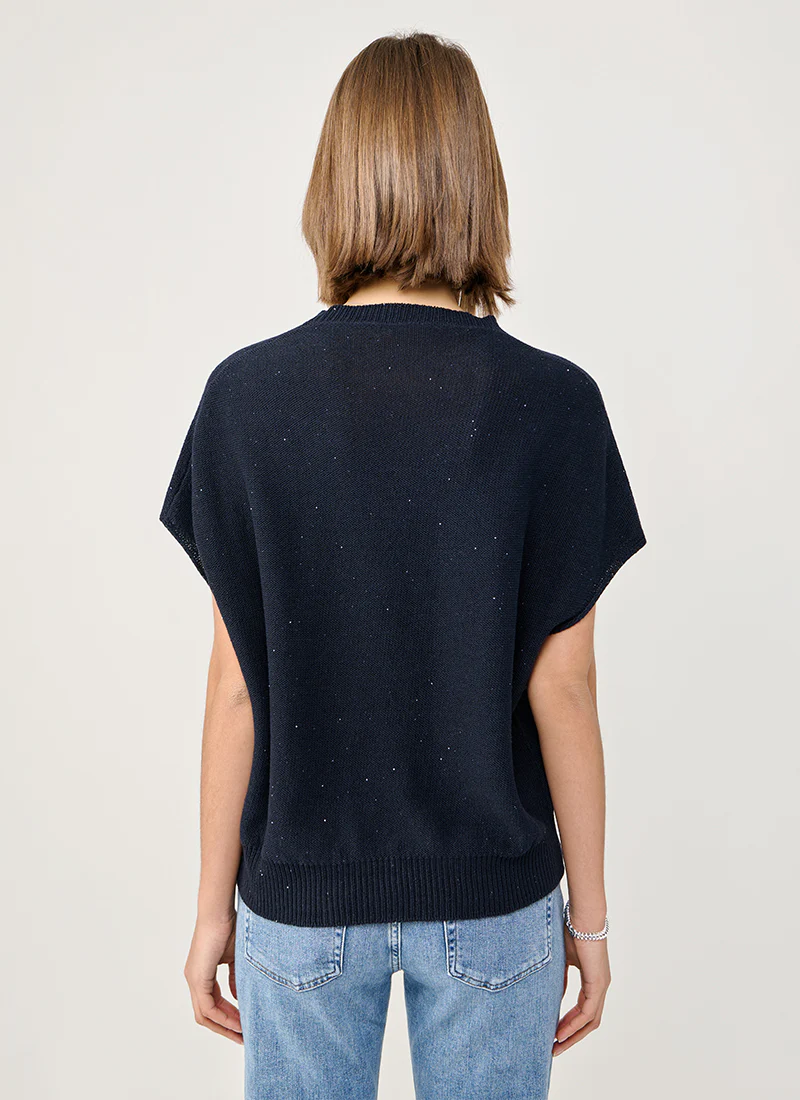 Sequin Crew Neck Cape - Image 3