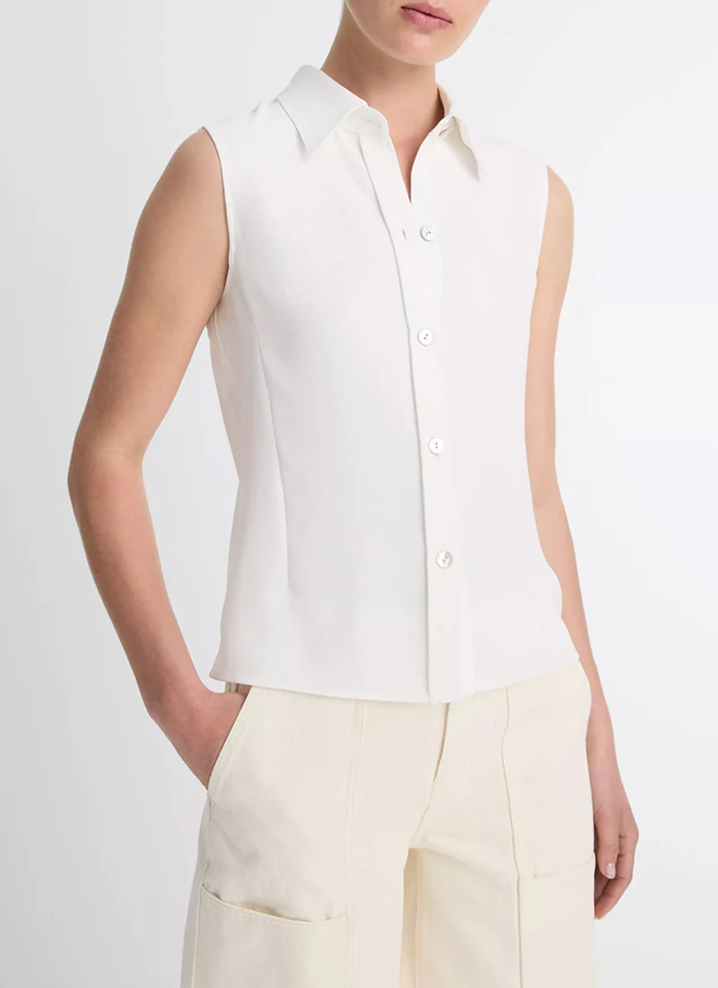 Sleeveless Button Down