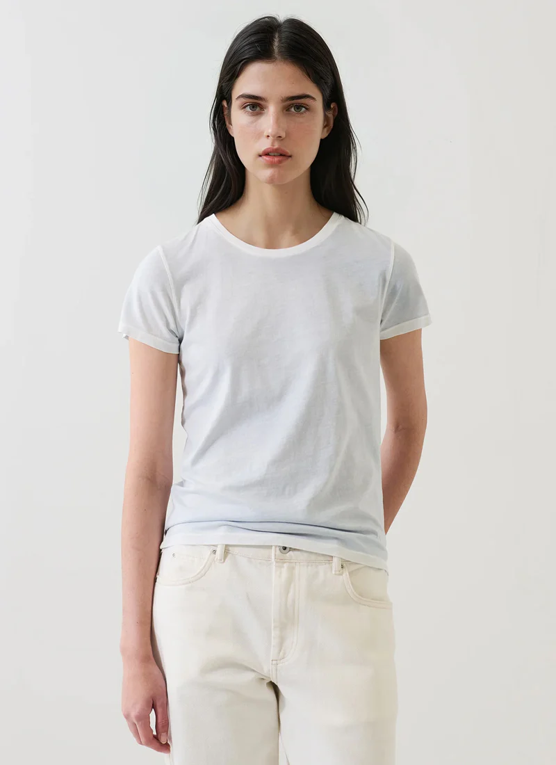Reverse Spray Pima Cotton Crew Neck Tee - Image 3