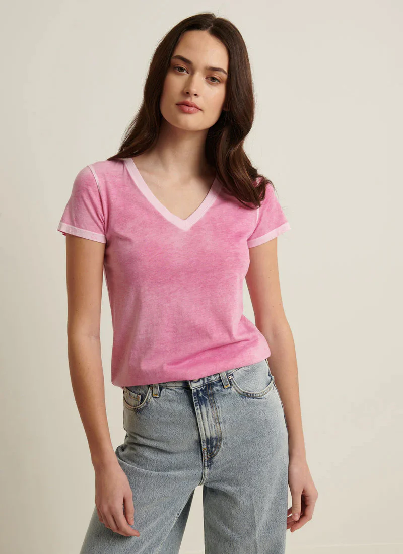 Reverse Spray Pima Cotton V-Neck Tee - Image 4